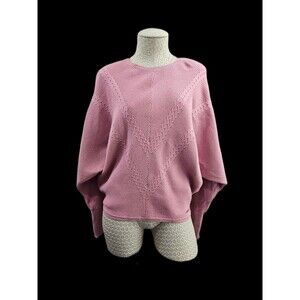 ALK Women's M Tahari Rose Long Sleeve Viscose Blend Batwing Sweater Pullover EUC